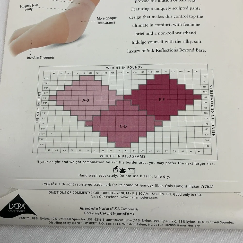 Hanes Silk Reflections Beyond Bare Pantyhose AB